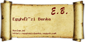 Egyházi Benke névjegykártya